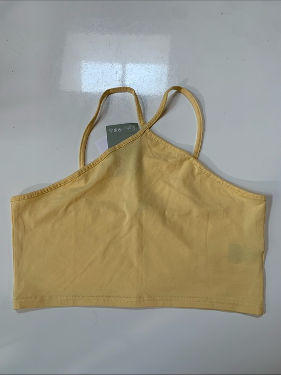 H&M Tops - [M] H&M Yellow Cropped Tank Top